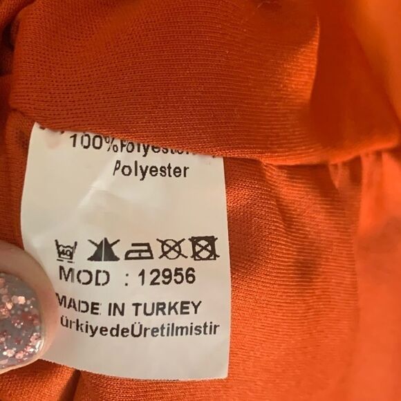 Spense burnt orange v-neck blouse with back details size M - Picture 3 of 4